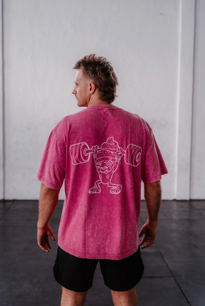 Just Send It Oversize Heavy Tee - Acid Pink