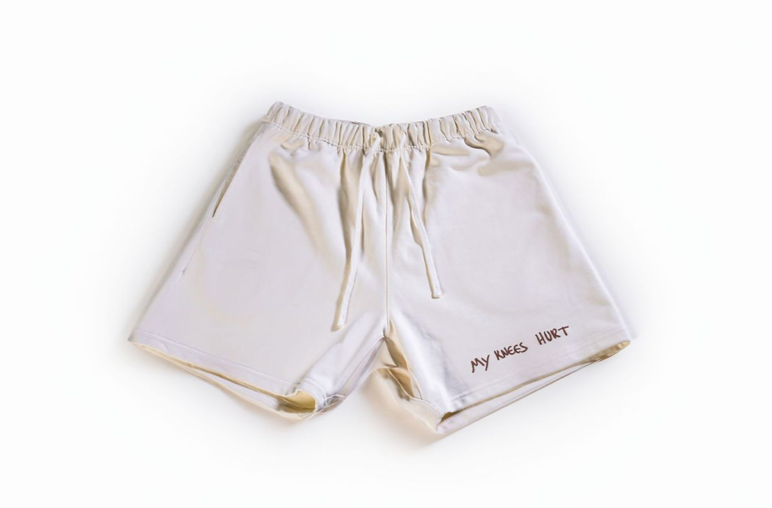 My Knees Hurt Shorts - Cream