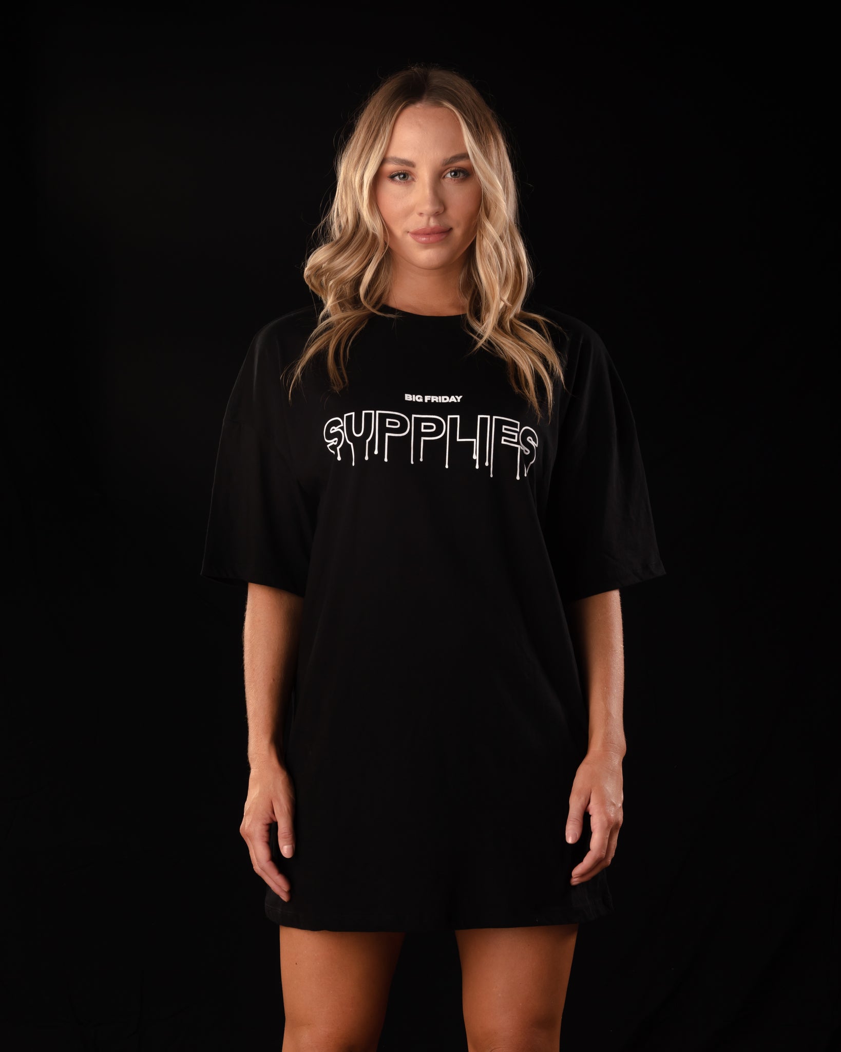 Blacked Out Drip T-shirt Dress