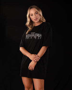 Blacked Out Drip T-shirt Dress