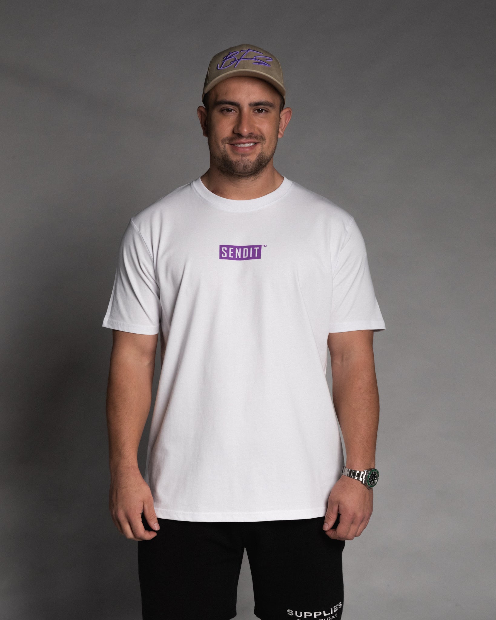 Supplies Range White/Purple Unisex Tee