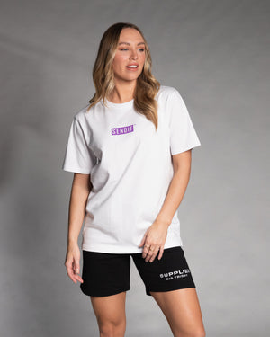 Supplies Range White/Purple Unisex Tee