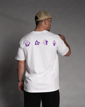 Supplies Range White/Purple Unisex Tee