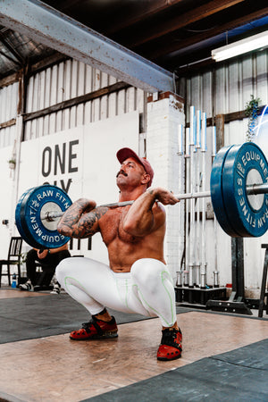 Men's Performance Leggings - White / Neon Green