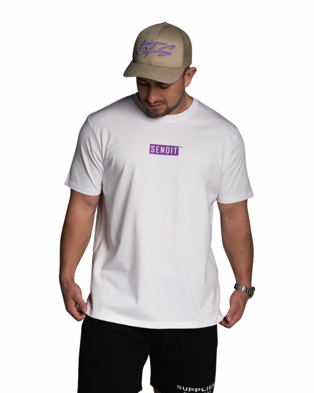 Supplies Range White/Purple Unisex Tee